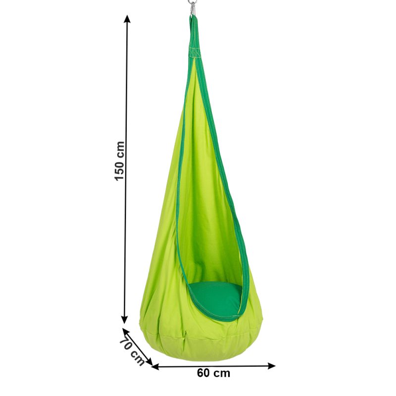 Závesné hojdacie kreslo, zelené, SIESTA TYP 1