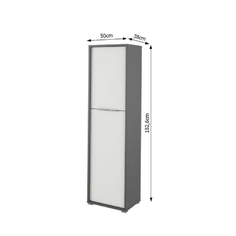 Skriňa, 50cm, policová, grafit, biela, RIOMA NEW TYP 08