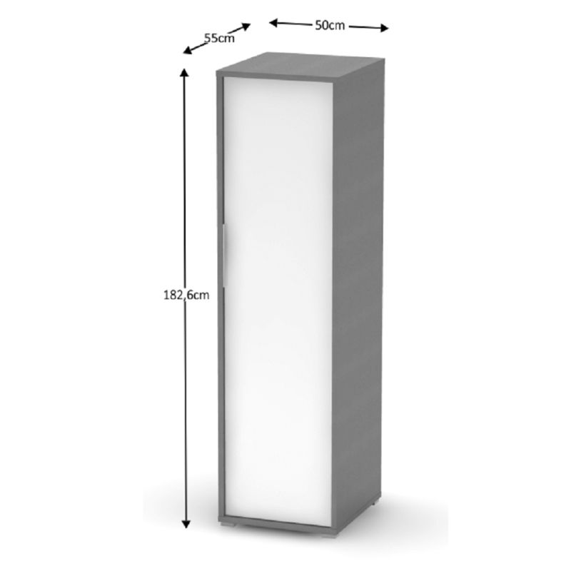 Vešiaková skriňa, 50cm, grafit, biela, RIOMA NEW TYP 20