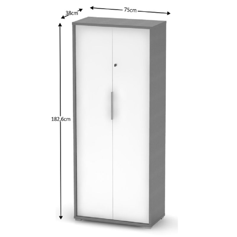 Skriňa so zámkom, 75cm, grafit, biela, RIOMA NEW TYP 31