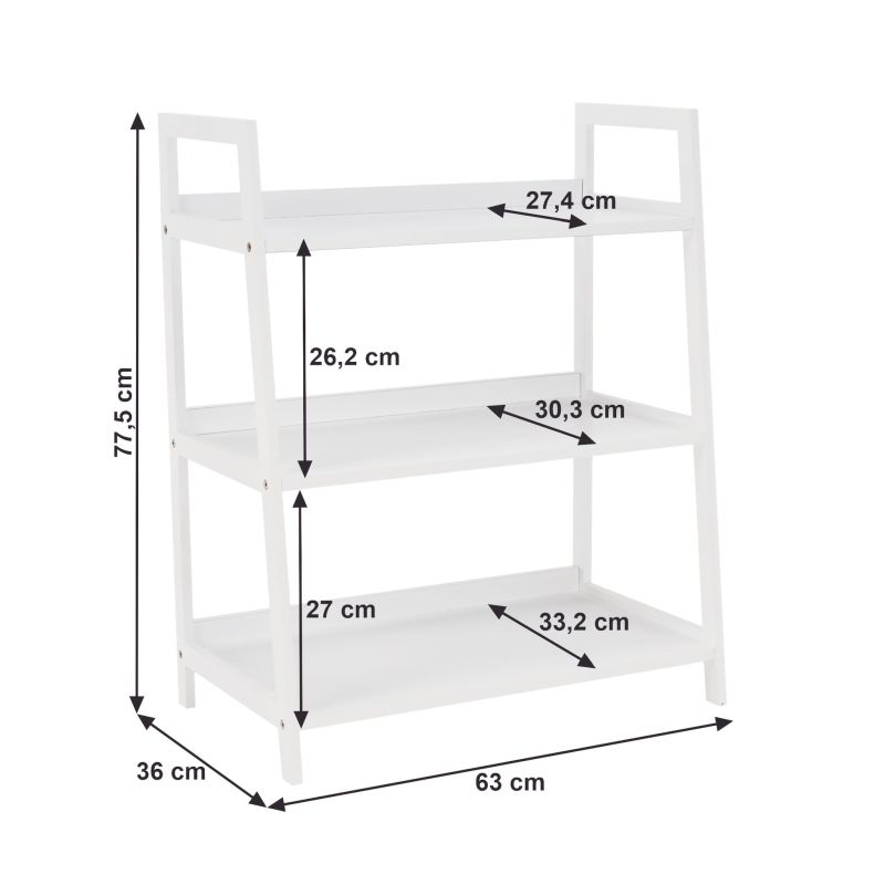 Regál, 63cm, 3-policový, biely, REON TYP 1