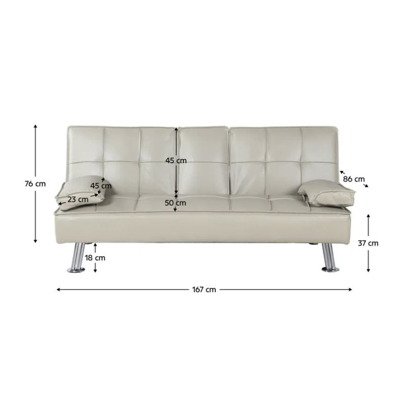 Rozkladacia pohovka, béžová ekokoža, GOLDIA NEW