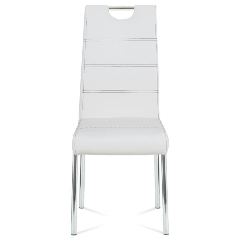 Jedálenská stolička, biela, ekokoža, HC-484 WT