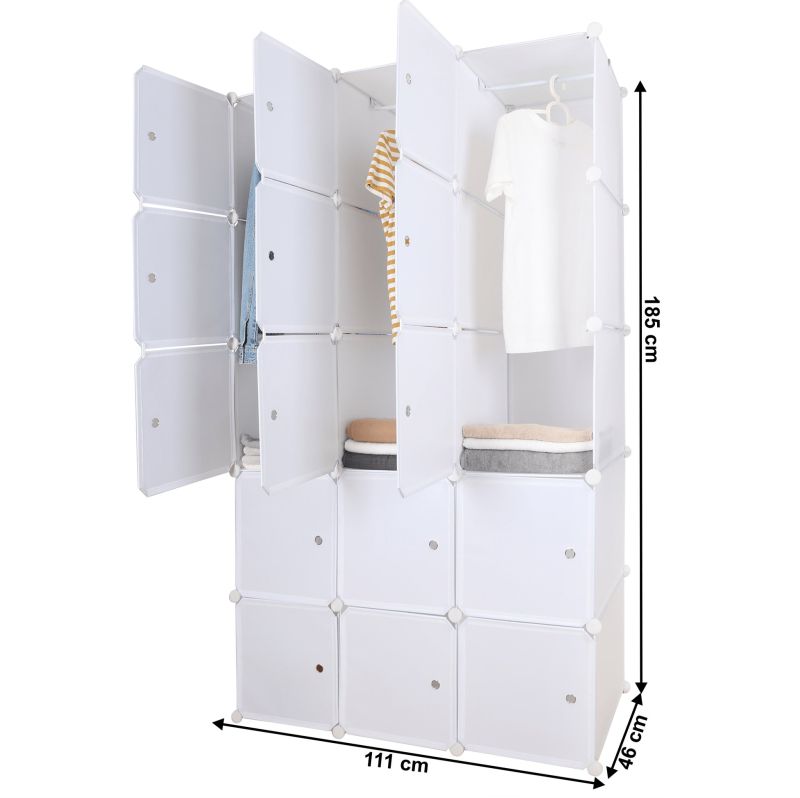 Modulárna multifunkčná skriňa, 111cm, biela, ZALVO