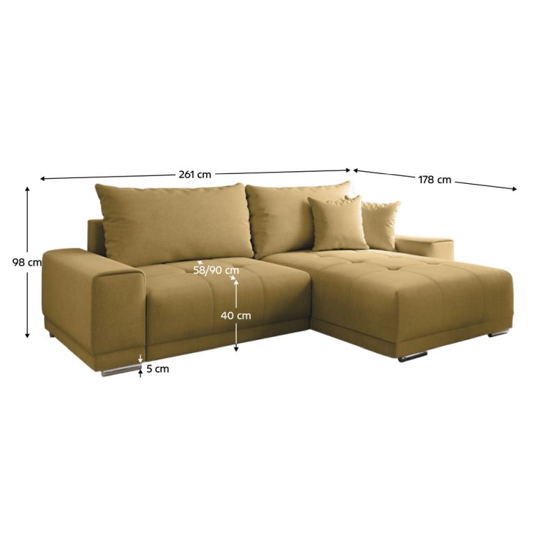 Univerzálna, sedacia súprava, látka horčicová, KEVAN