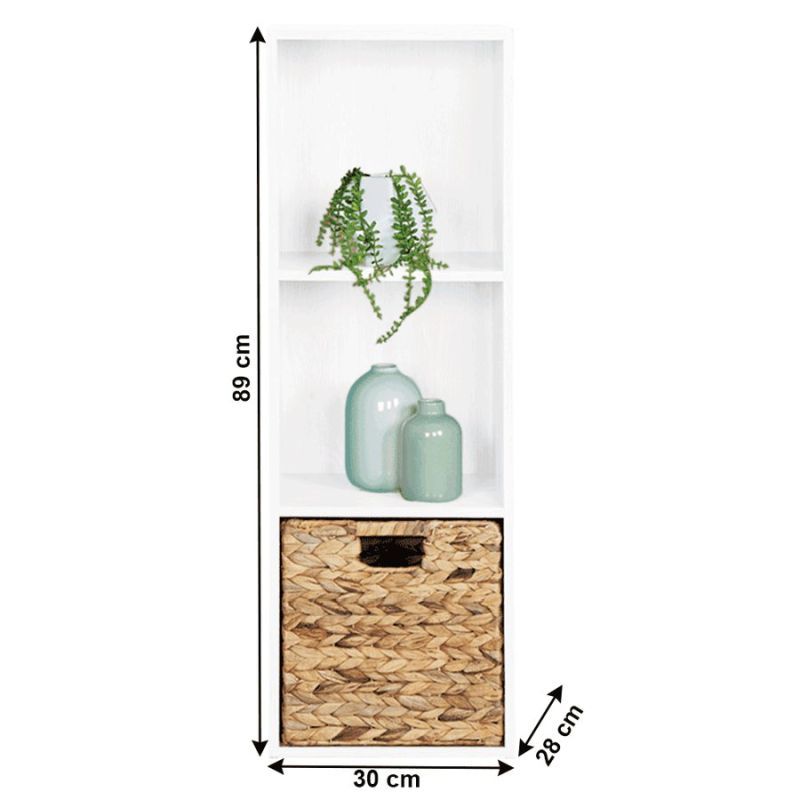 Regál, 30cm, biely, SVION