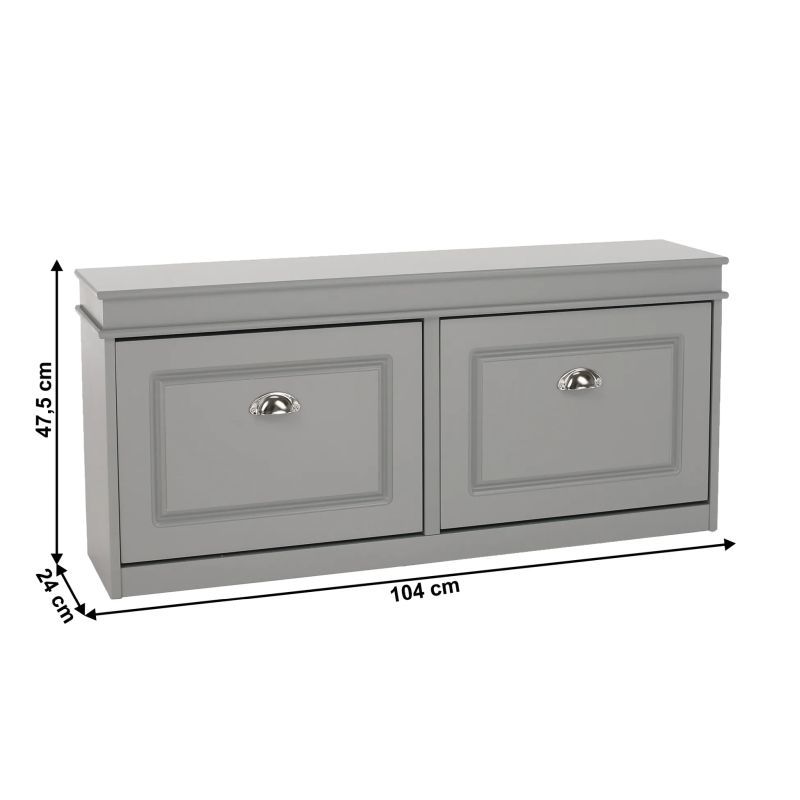 Botník, 104cm, 2-radový, sivý, SEBER TYP 4