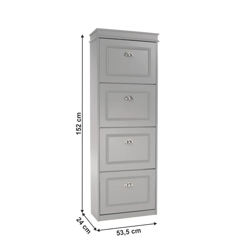 Botník, 53cm, 4-radový, sivý, SEBER TYP 3