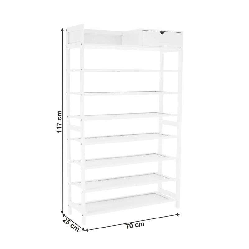 Botník, 70cm, 7-radový, biely, KATLEY