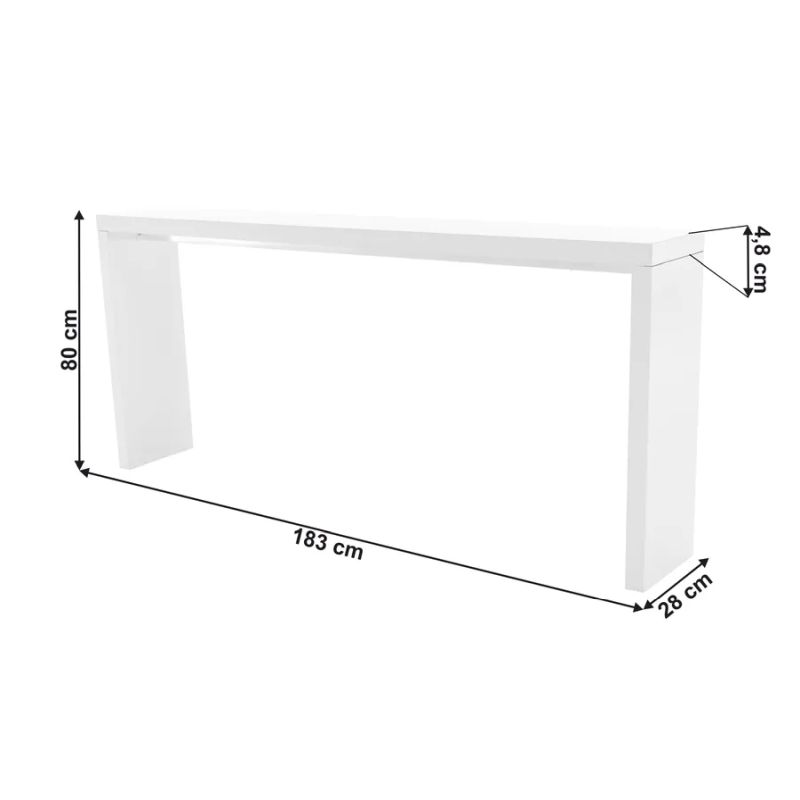 Konzolový stolík, 183cm, biely, FITRON
