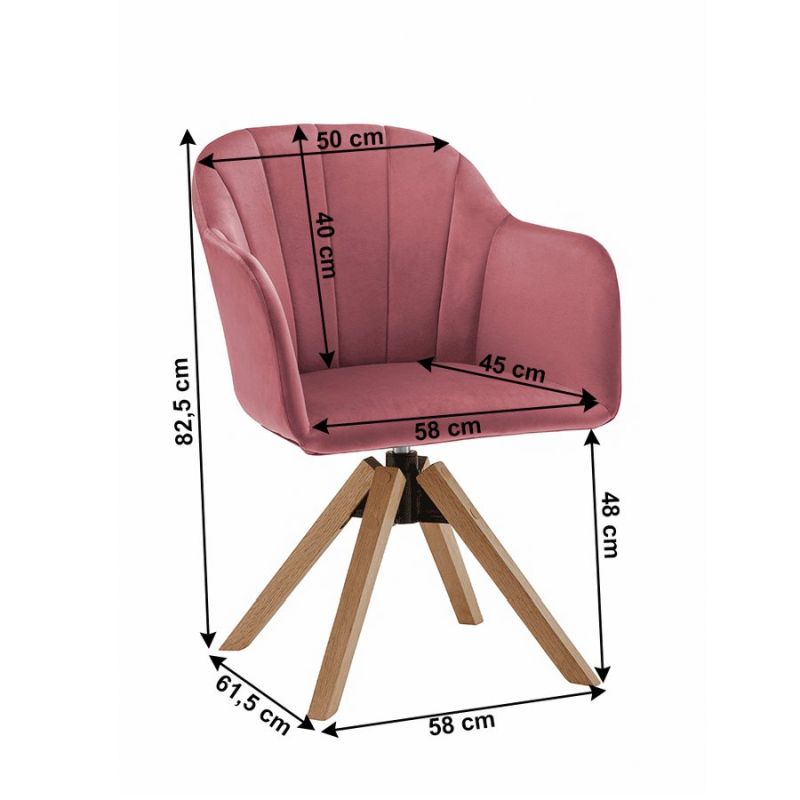 Otočné kreslo, buk drevo, staroružová látka, DALIO
