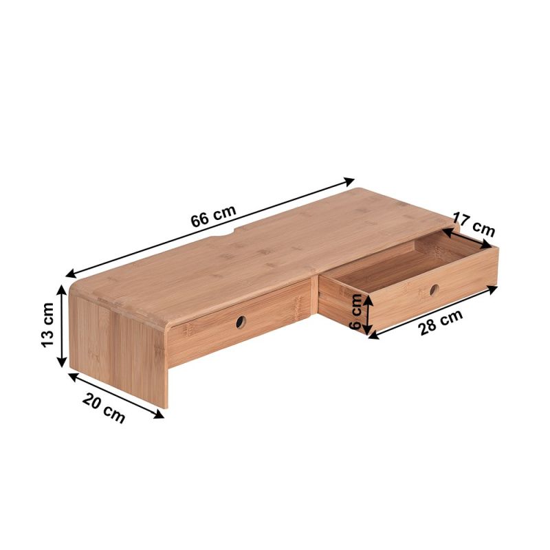 Podstavec pod monitor, 60x20cm, bambus, prírodný, ELARO TYP 2