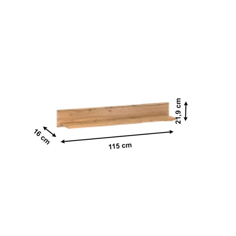 Polica, 115cm, dub apalačský, PUSAN U