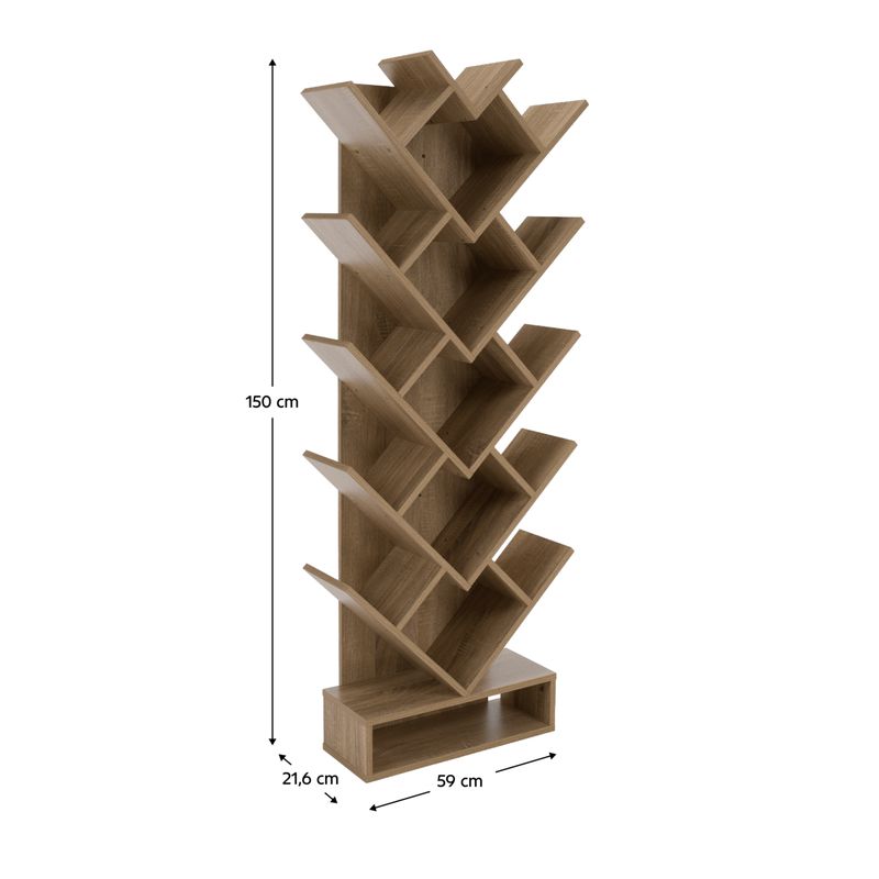 Regál, 59cm, hnedosivý dub, VEVEY