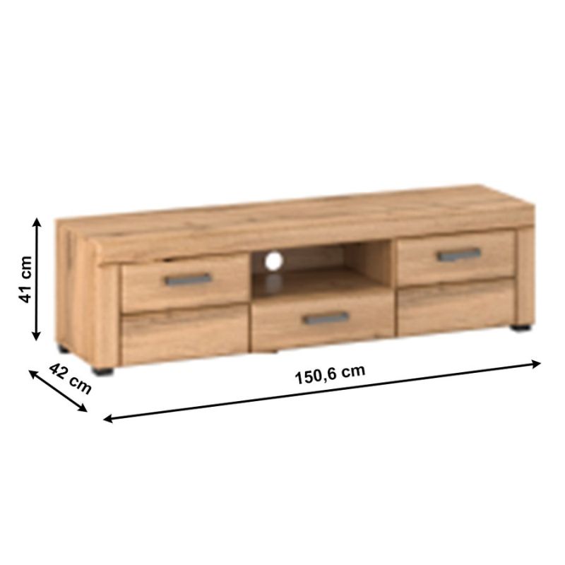 RTV stolík, 150cm, dub apalačský, PUSAN P