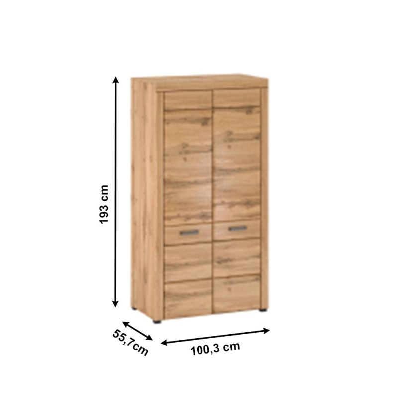 Skriňa, 100cm, vešiaková, dub apalačský, PUSAN F