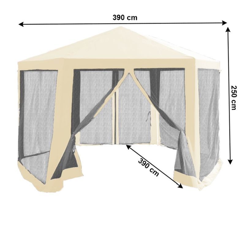 Stanový altánok do záhrady 3,9x3,9m, béžový, RINGE TYP 2