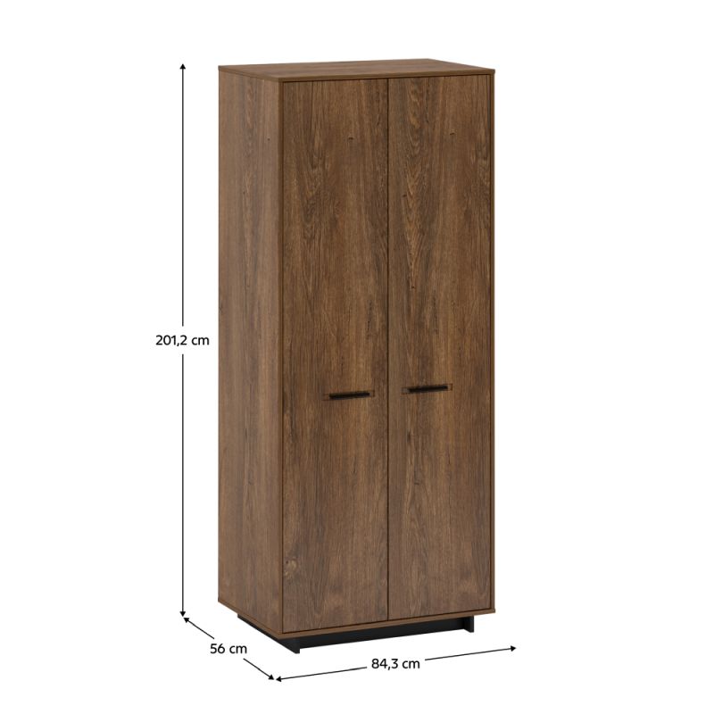 Skriňa, 84cm, vešiaková, dub bolzano, čierna, DELIS F