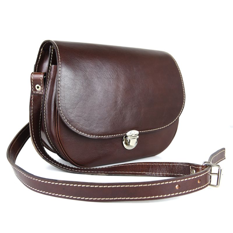 Luxusná rustikálna kožená kabelka, hnedá farba