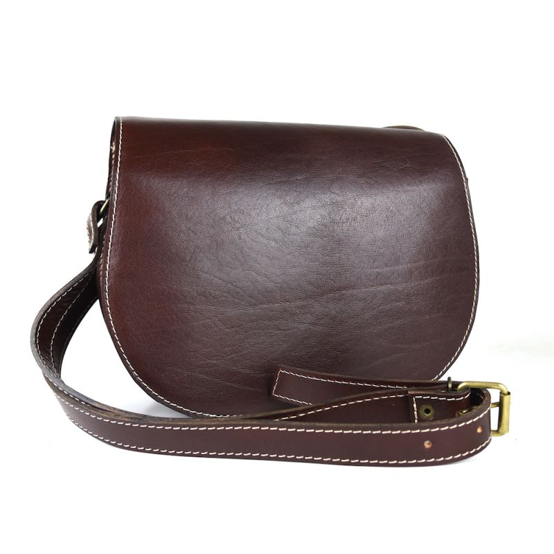 Luxusná kožená lovecká kabelka, skrytý magnet, hnedá farba