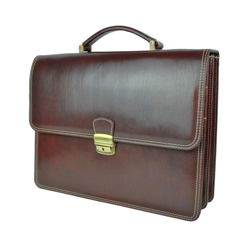 Luxusná perfektná kožená aktovka č.8040 v hnedej farbe