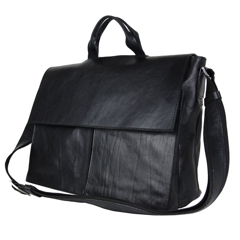 Luxusná kožená aktovka z prírodnej kože č.8388 v čiernej farbe