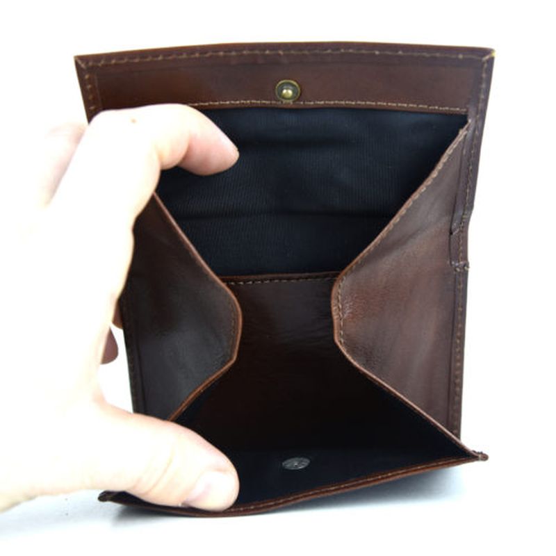 Francúzsky kožený mincovník v hnedej farbe