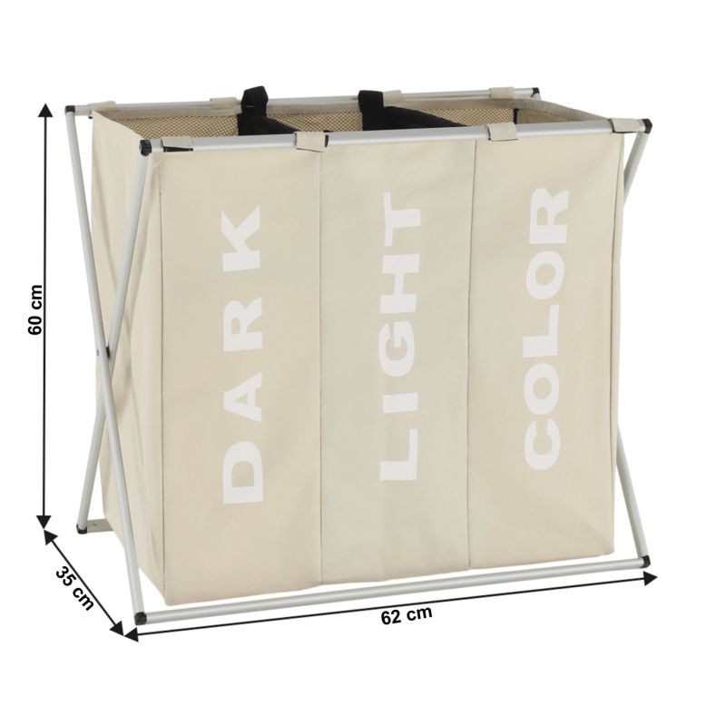 Látkový kôš na bielizeň, 62cm, sivobéžový, LAUNDRY NEW TYP 3
