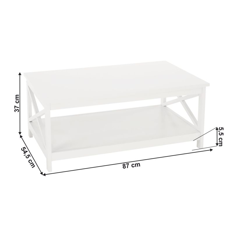 Konferenčný stolík, 87x54cm, biely, EDRIA