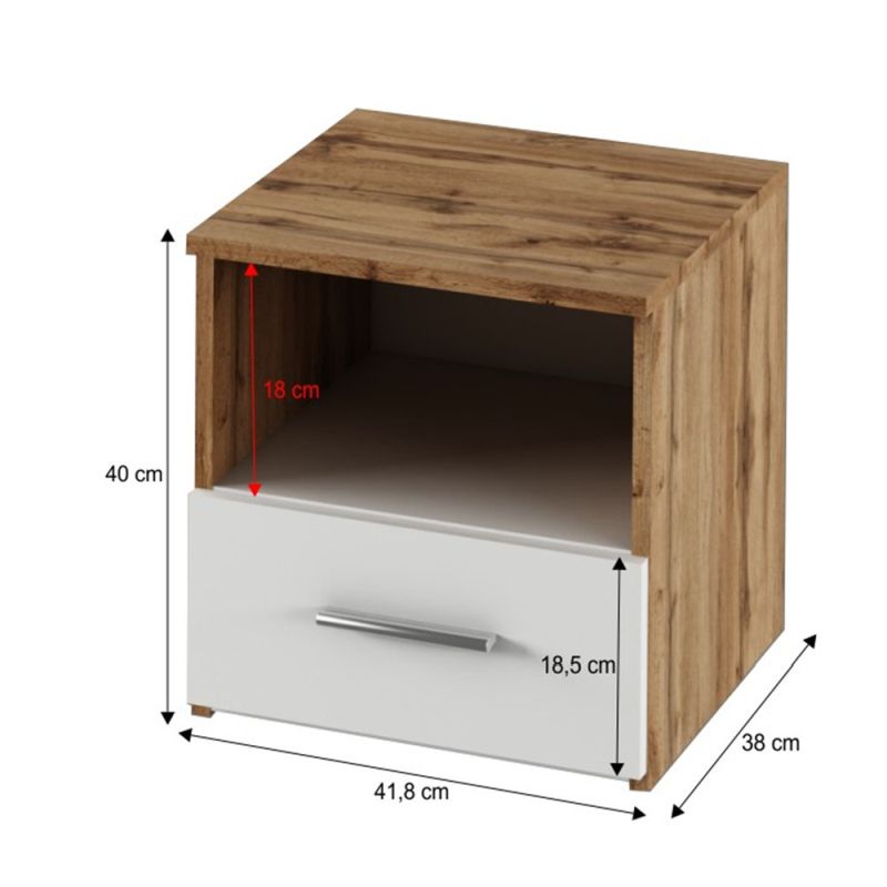 Spálňový komplet, 160x200cm, dub wotan, biely, GABRIELA NEW