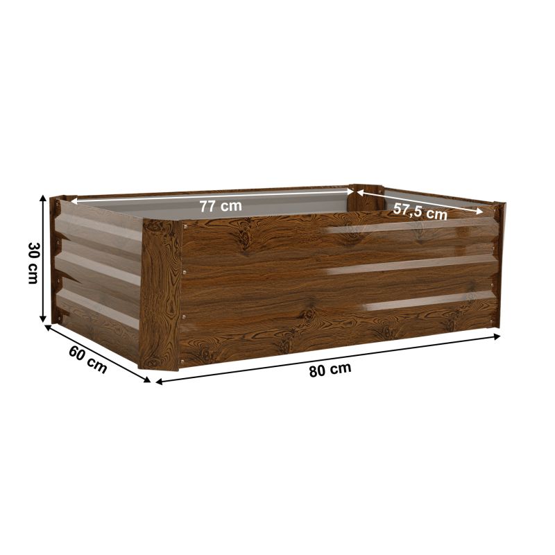 Vyvýšený záhon, hnedý, oceľ, NONKY TYP 2