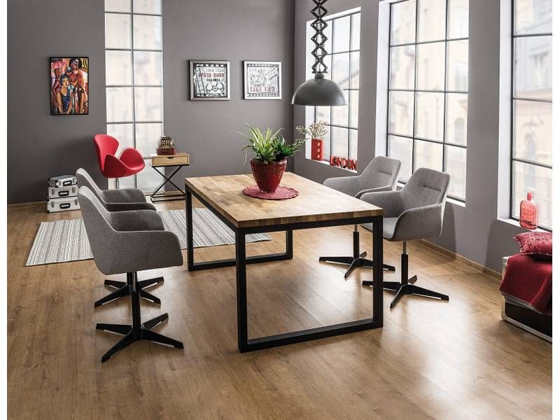 Jedálenský stôl, 150x90cm, masív, dub, čierny, Signal, LORAS II LITY 150