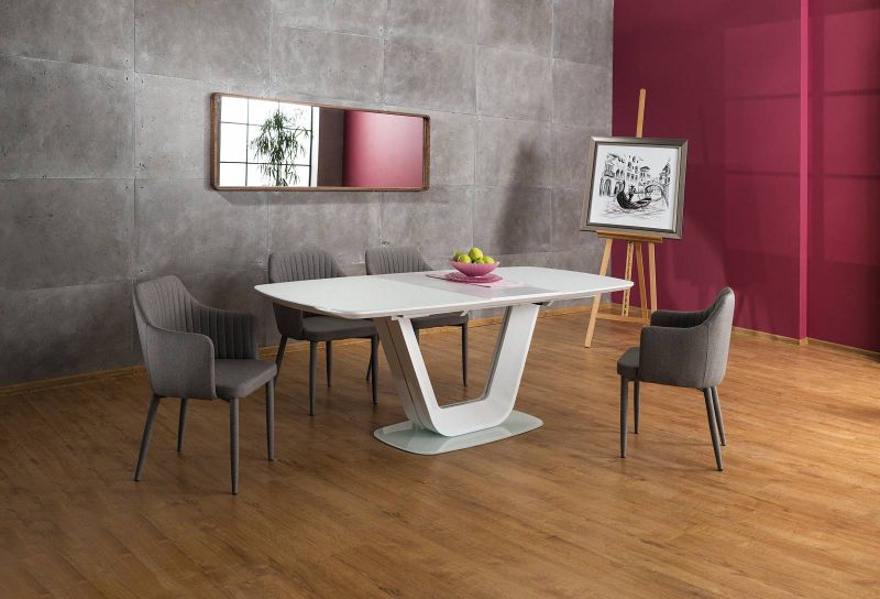 Jedálenská stolička, sivá látka, nohy kov sivé, Signal, RICARDO