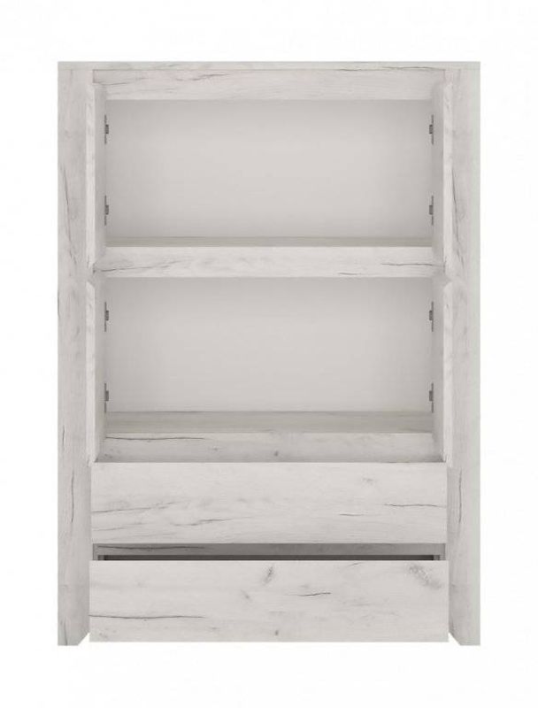 Komoda, 84cm, kombinovaná, dub white craft, HESTRA TYP 33