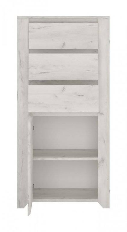 Komoda, 56cm, kombinovaná, dub white craft, HESTRA TYP 35