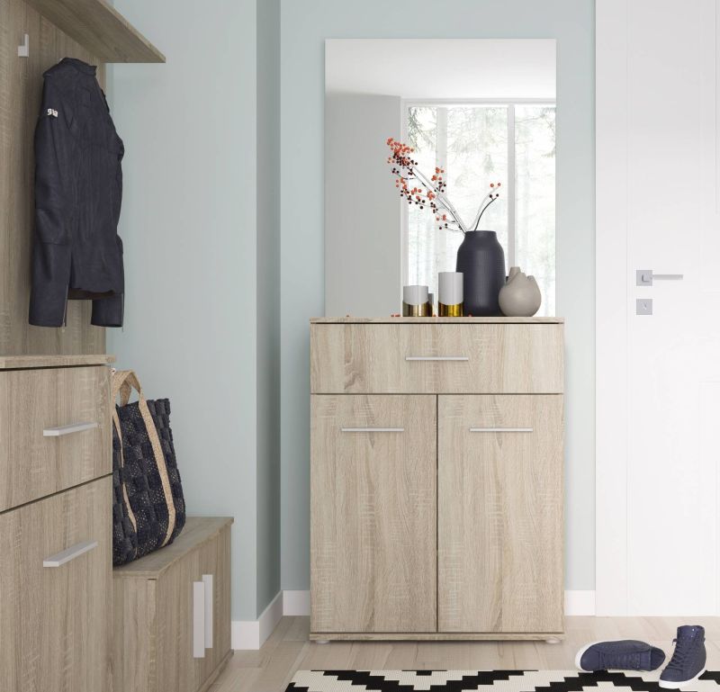 Komoda, 74cm, kombinovaná, dub sonoma, GEMINI KOM2D1S