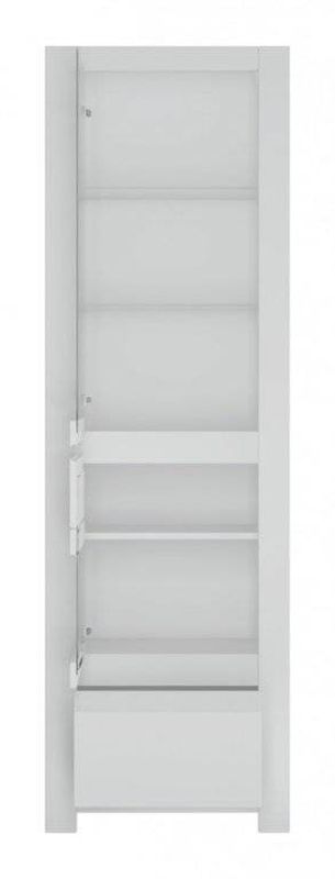 Vitrína, 62cm, biela alpin supermat, NOVI NVIV01