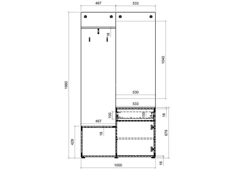 Predsieň, 100cm, dub sonoma, ARIS