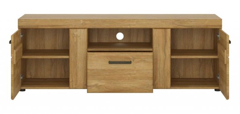 Televízny stolík, 157cm, dub grandson, EXT HALEN CNAF03