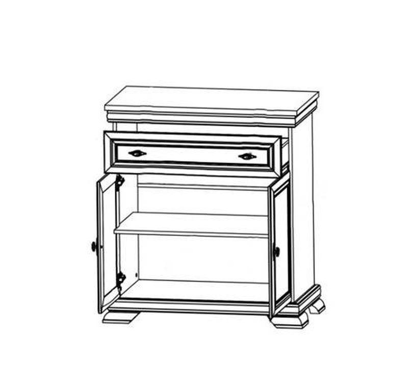 Komoda, 88cm, kombinovaná, sosna andersen, KORA KK1