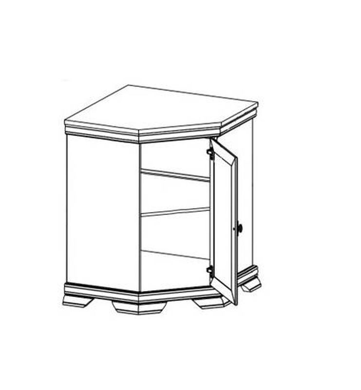 Komoda, 75cm, rohová, sosna andersen, KORA KKN1