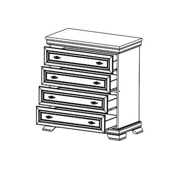 Komoda, 88cm, 4-zásuvková, samoa king, KORA KK2