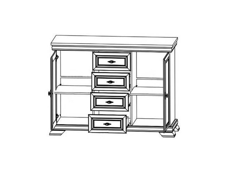 Komoda, 128cm, kombinovaná, samoa king, KORA KK3