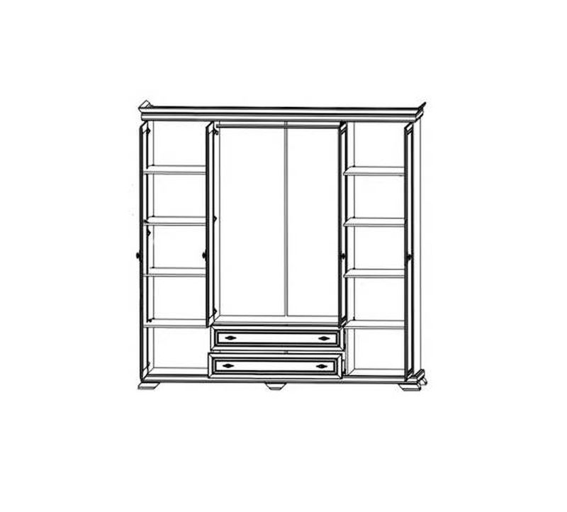 Skriňa, 208cm, kombinovaná, samoa king, zrkadlo, KORA KS3