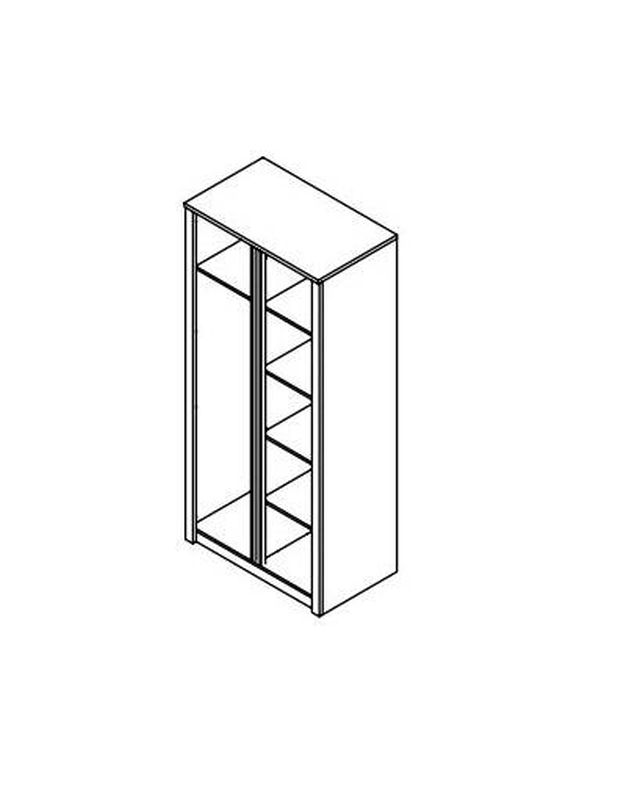Skriňa, 90cm, kombinovaná, lefkas ciemny, smooth grey, MONTANA S2D