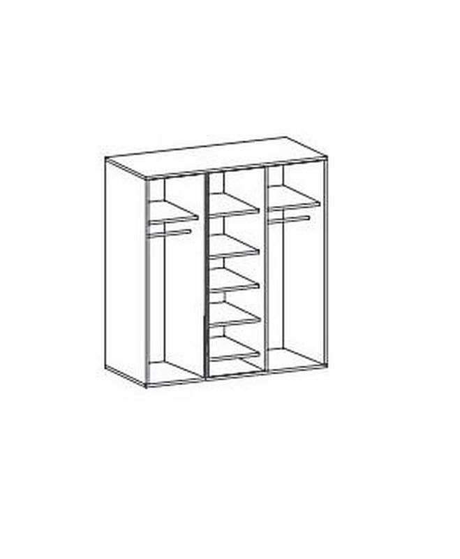 Skriňa, 166cm, kombinovaná, lefkas ciemny, MONTANA S3D