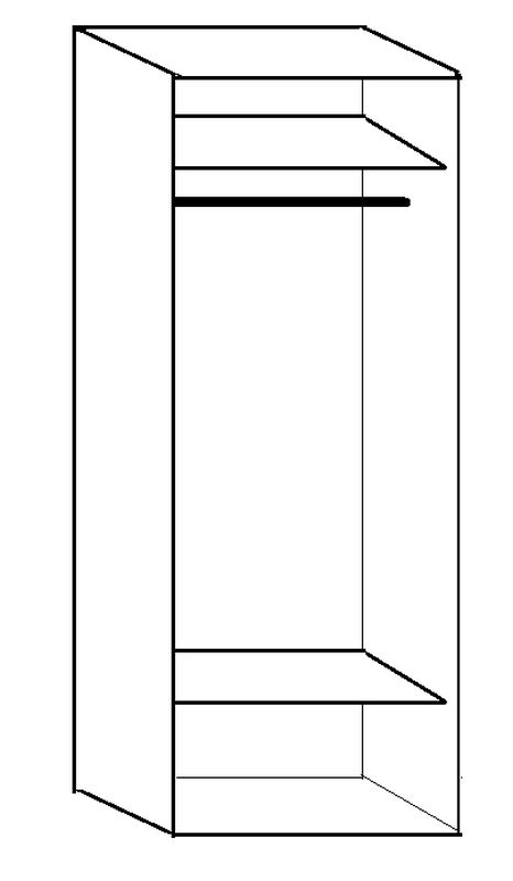Skriňa, 88cm, vešiaková, biela, ORIENT S2D