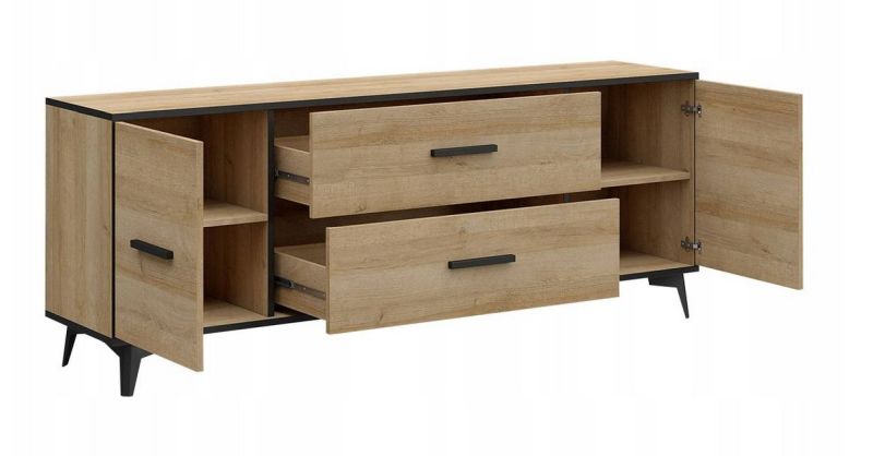 Televízny stolík, 179cm, dub riviera, FRIDA RTV2D2S