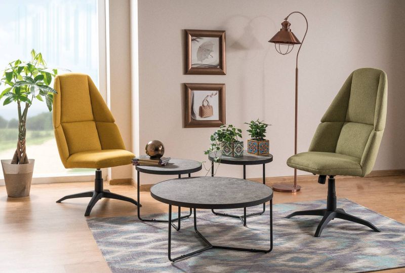 Set konferenčných stolíkov, 80x80cm, svetlo sivý, sivý, čierny, Signal, ARTEMIDA