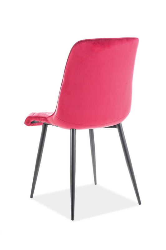 Jedálenská stolička, bordová látka, nohy kov čierny, Signal, CHIC VELVET